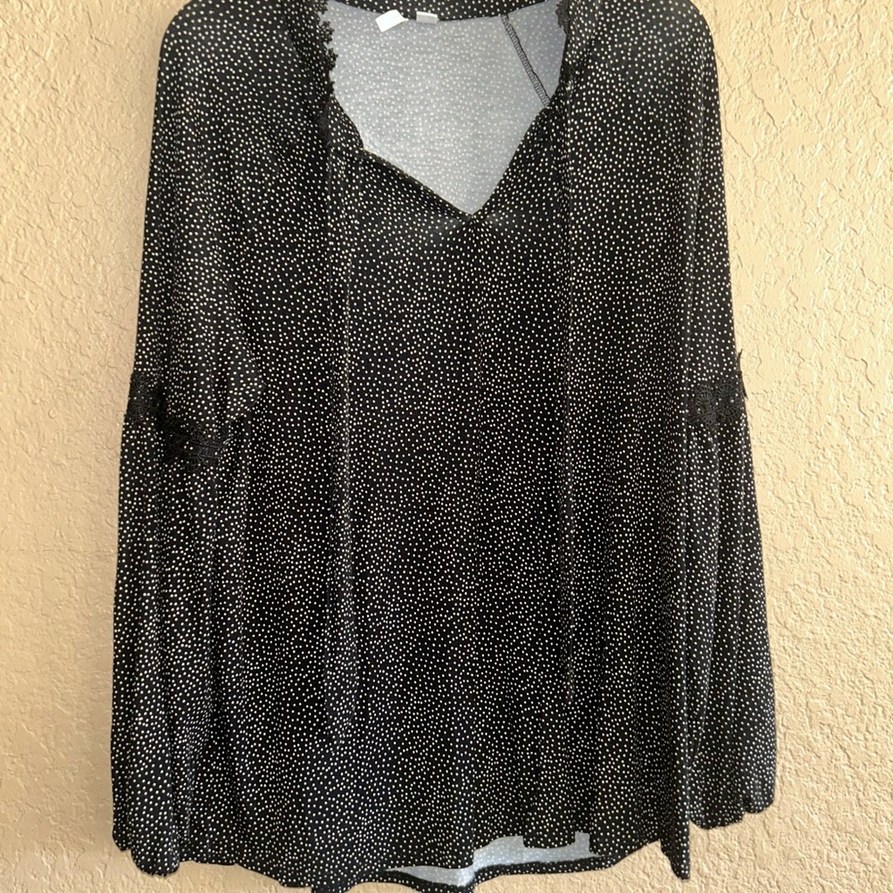 Cato Black and White Dotted Blouse